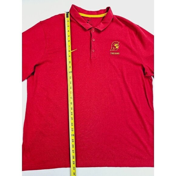 Nike 2XL Men's USC Trojans Embroidered Logo Burgundy Short Sleeve Swoosh Polo - Picture 9 of 10